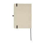 Carnet en coton biologique avec couverture rigide B6 pages lignées couleur naturel deuxième vue arrière