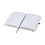 Carnet en coton biologique avec couverture rigide B6 pages lignées couleur naturel deuxième vue