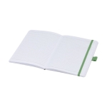 Carnet en papier recyclé avec porte-stylo A5 pages lignées couleur vert deuxième vue
