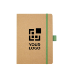 Carnet en papier recyclé avec porte-stylo A5 pages lignées avec zone d'impression