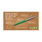 Stylo recyclé élégant avec recharge d´encre bleue Parker Jotter couleur bleu marine troisième vue