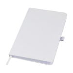 Carnet A5 écolo issu de déchets à couverture rigide et pages lignées couleur blanc