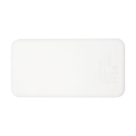 Batterie externe fine et légère avec 2 sorties de charge 4 000 mAh couleur blanc deuxième vue arrière