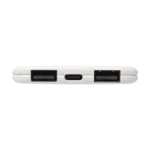 Batterie externe fine et légère avec 2 sorties de charge 4 000 mAh couleur blanc vue détail 1