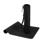 Tapis de yoga antidérapant de 6 mm en plastique recyclé couleur noir