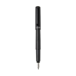 Stylo-plume en aluminium recyclé avec finition mate, encre noire couleur noir deuxième vue frontale