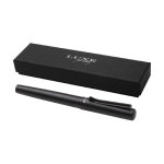 Stylo-plume en aluminium recyclé avec finition mate, encre noire couleur noir