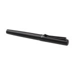 Stylo-plume en aluminium recyclé avec finition mate, encre noire couleur noir deuxième vue