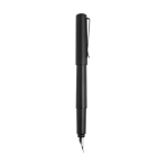 Stylo-plume en aluminium recyclé avec finition mate, encre noire couleur noir deuxième vue latérale