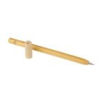 Stylo personnalisé en bambou avec capuchon et écriture infinie couleur naturel deuxième vue
