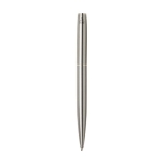 Parure stylo bille et roller en acier inoxydable recyclé à encre noire couleur argenté deuxième vue arrière