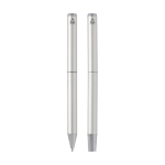Stylo et roller en aluminium avec détails chromés à encre noire couleur argenté deuxième vue arrière