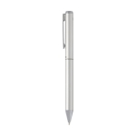 Stylo et roller en aluminium avec détails chromés à encre noire couleur argenté quatrième vue latéral