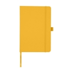 Carnet A5 en plastique recyclé avec pages lignées couleur orange deuxième vue frontale