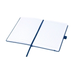 Carnet A5 en plastique recyclé avec pages lignées couleur bleu marine deuxième vue