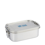 Boîte à lunch d´entreprise en acier recyclé avec fermoirs à clip 750ml avec zone d'impression
