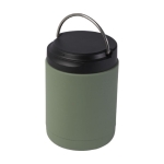 Boîte à lunch isotherme en acier inoxydable recyclé avec poignée 500ml couleur vert militaire quatrième vue