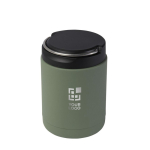 Boîte à lunch isotherme en acier inoxydable recyclé avec poignée 500ml avec zone d'impression