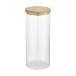 Bocal alimentaire en verre grand format avec couvercle en bambou 940ml couleur naturel