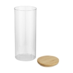 Bocal alimentaire en verre grand format avec couvercle en bambou 940ml couleur naturel deuxième vue