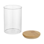 Bocal alimentaire en verre format moyen avec couvercle en bambou 550ml couleur naturel deuxième vue