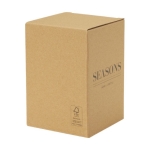 Bocal alimentaire en verre format moyen avec couvercle en bambou 550ml couleur naturel deuxième vue avec boîte