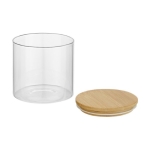 Bocal alimentaire en verre petit format avec couvercle en bambou 320ml couleur naturel deuxième vue
