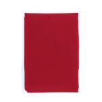 Poncho jetable en plastique recyclé à capuche taille unique couleur rouge deuxième vue frontale