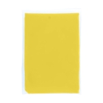 Poncho jetable en plastique recyclé à capuche taille unique couleur jaune deuxième vue frontale