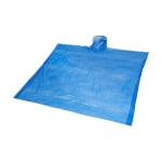 Poncho jetable en plastique recyclé à capuche taille unique couleur bleu roi
