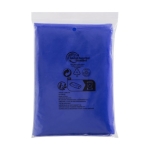 Poncho jetable en plastique recyclé à capuche taille unique couleur bleu roi deuxième vue avec boîte