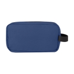 Trousse de toilette en coton recyclé GRS à plaque en métal 330 g/m² couleur bleu marine deuxième vue arrière