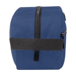 Trousse de toilette en coton recyclé GRS à plaque en métal 330 g/m² couleur bleu marine vue latérale