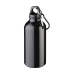 Gourde en aluminium recyclé à finition mate avec mousqueton 400ml couleur noir