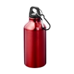 Gourde en aluminium recyclé à finition mate avec mousqueton 400ml couleur rouge