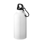 Gourde en aluminium recyclé à finition mate avec mousqueton 400ml couleur blanc