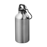 Gourde en aluminium recyclé à finition mate avec mousqueton 400ml couleur argenté