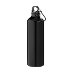 Gourde en aluminium recyclé à finition mate avec mousqueton 770ml couleur noir