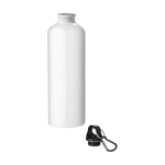 Gourde en aluminium recyclé à finition mate avec mousqueton 770ml couleur blanc deuxième vue