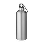 Gourde en aluminium recyclé à finition mate avec mousqueton 770ml couleur argenté