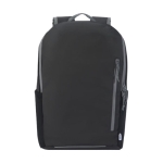 Sac à dos recyclé imperméable avec dos rembourré pour PC 15” couleur noir deuxième vue frontale