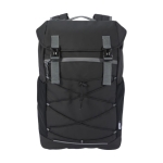 Sac à dos recyclé imperméable pour PC 15,6” multi-poches couleur noir deuxième vue frontale