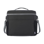 Sac isotherme recyclé imperméable avec poches en filet couleur noir deuxième vue frontale