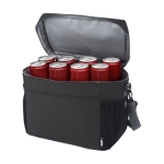 Sac isotherme recyclé imperméable avec poches en filet couleur noir troisième vue