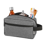 Trousse de toilette de voyage en polyester recyclé, grand compartiment couleur gris deuxième vue