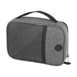 Pochette en RPET avec mousqueton idéale pour les gadgets électroniques couleur gris