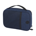 Pochette en RPET avec mousqueton idéale pour les gadgets électroniques couleur bleu marine