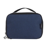 Pochette en RPET avec mousqueton idéale pour les gadgets électroniques couleur bleu marine deuxième vue arrière