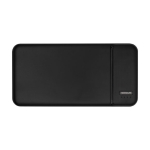 Batterie externe en plastique recyclé à charge rapide 10 000 mAh couleur noir deuxième vue frontale