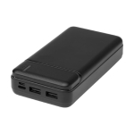 Batterie externe longue autonomie en plastique recyclé 20 000 mAh couleur noir